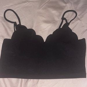 black crop top, waved top NEVER WORN